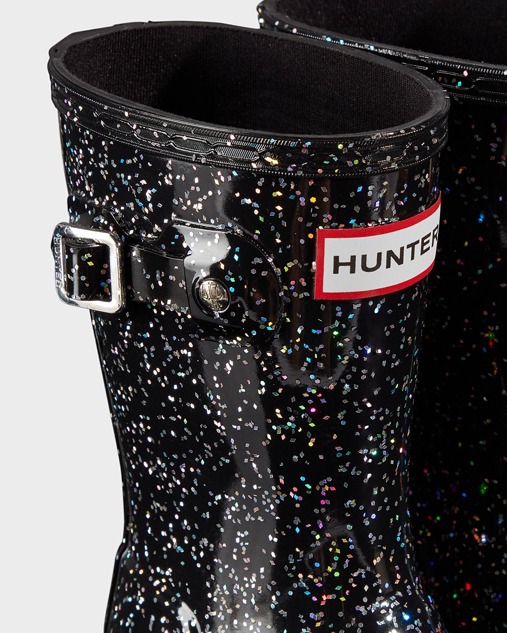 Kids Hunter Rain Boots Black - Original Little Giant Glitter - 0965341-TI